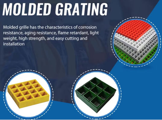 quality  Flame Retarddant Fiberglass Frp Walkway Grating pultrusion Aging Resistance Customized Size factory