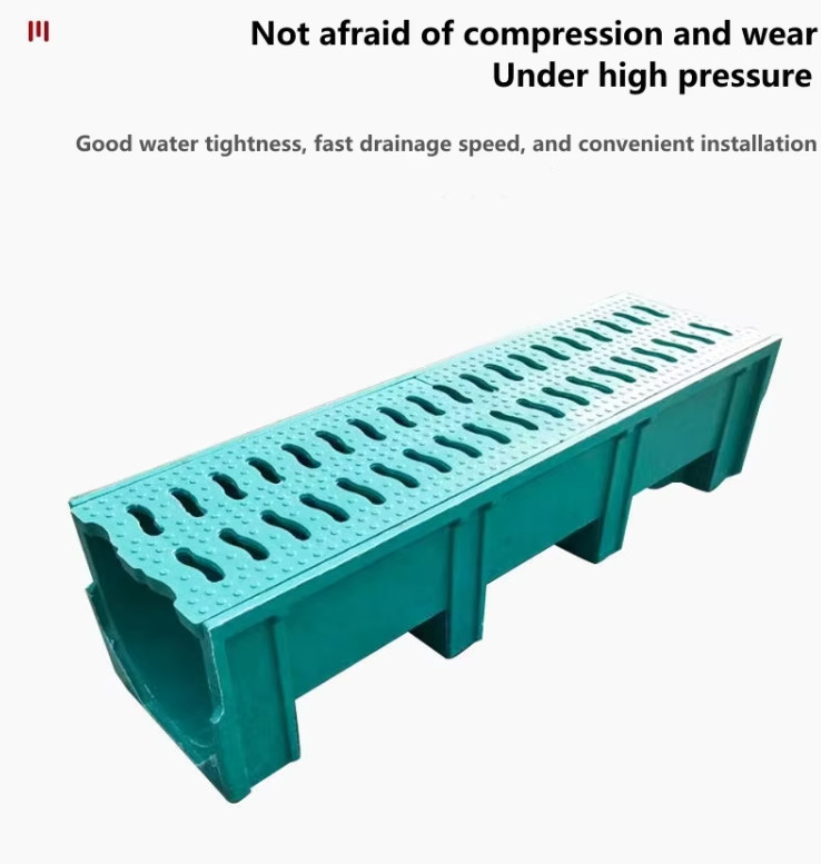 Drain Gutter Module FRP GRP 200mm U-Drainage Ditch Channel Gutter Fiberglass Gutterway ...