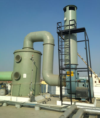 Cyclone Plate FRP Packed Tower  Air Scrubber Fume Treatment Desulfurization Tower For Chemical Industry