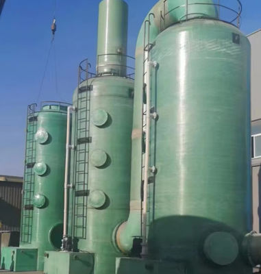 Cyclone Plate FRP Packed Tower  Air Scrubber Fume Treatment Desulfurization Tower For Chemical Industry