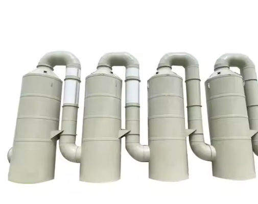 Large Air Volume Chemical Pollution Industrial Desulfurization Spray Tower With Gel Coat FRP Wet Gas Scrubber