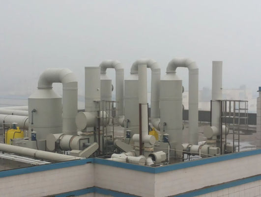 Industrial Waste Gas Scrubber FRP GRP Desulfurization Tower For Odor Smell Removal