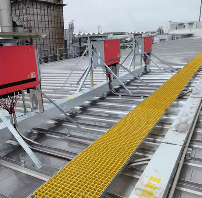 40*40*30mm Solar roof top panel mesh pedestrian walkway fiberglass grating FRP solar walkway